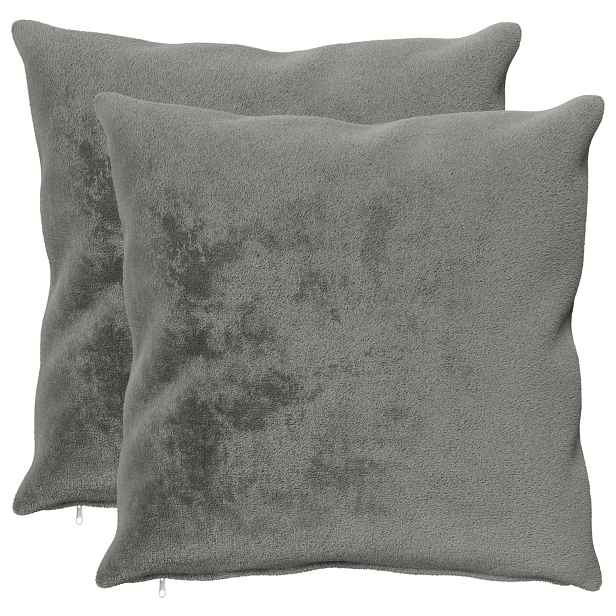 vidaXL Povlak na polštář 2 ks HEERLEN Tmavě šedá 55 x 55 cm Flanel