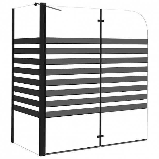 vidaXL Vanová zástěna s pruhy 120 x 68 x 130 cm tvrzené sklo