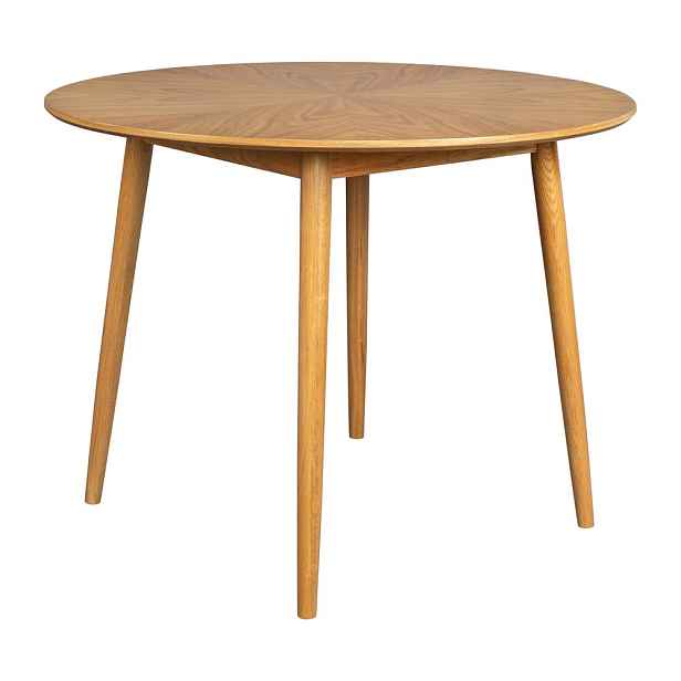 Kulatý jídelní stůl s deskou v dubovém dekoru ø 100 cm Fabio – White Label