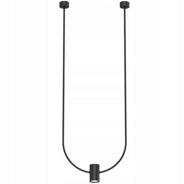 Závěsná lampa minimalistická, černý oblouk s bodovým reflektorem 46 cm Shilo