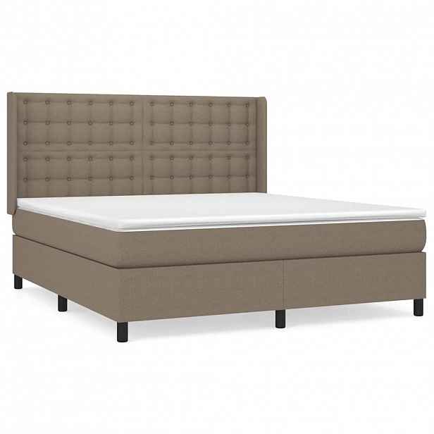 vidaXL Box spring postel s matrací taupe 160x200 cm textil