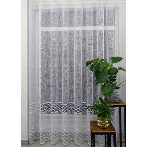 Mg Záclona síť Vzor 41004 Bílá 350x250 cm hotová obšitá Bt M