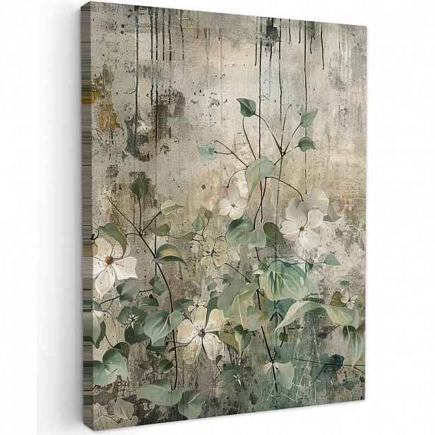 MuchoWow OBRAZ NA PLÁTNĚ Květiny - listy - abstraktní - moderní 30x40 cm