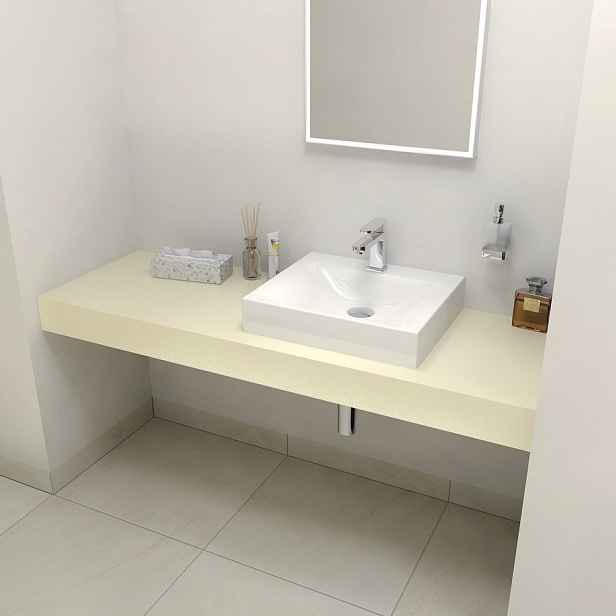 Sapho TAILOR rockstone deska 140x50 cm, provedení límce F