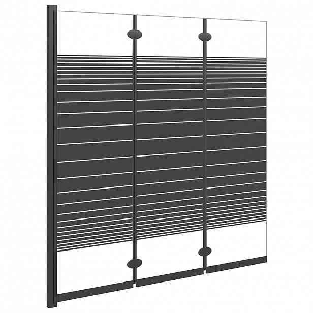 vidaXL Skládací sprchová zástěna 3 panely 130 x 130 cm ESG černá
