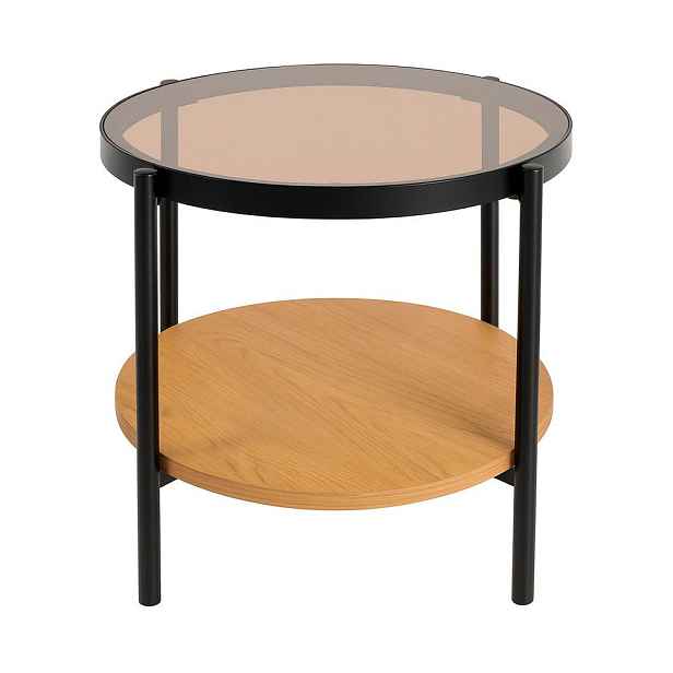 Kulatý odkládací stolek se skleněnou deskou ø 48 cm Hassel – Unique Furniture