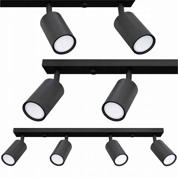Závěsná lampa Lustr Stropní Svítidlo Tuba Kov Led GU10 Lišta Ocelová Základna