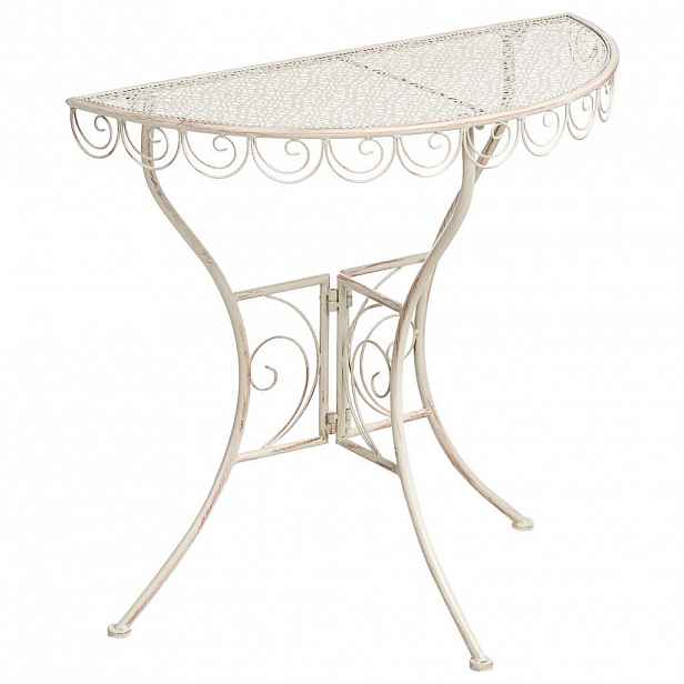 Beliani BISTRO STOLEK 80/36 cm Kov Světle béžový Juina
