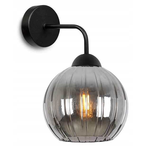 Lampa Nástěnná Černá Jednoduchá Grafit Skleněná Koule E27 Do Obývacího Pokoje