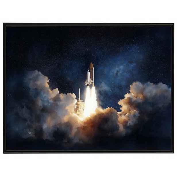 Plakát Rámeček Hliníkový Loď Vesmírná Raketa Raketoplán Vesmír 80x60