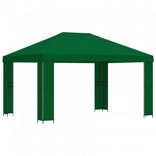 vidaXL Altán 4 × 3 m Zelená Polyester a ocel 190 gsm