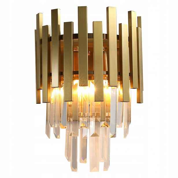 ML5998 Zlatá nástěnná lampa s krystaly 2xE14 Aspen Eko-light