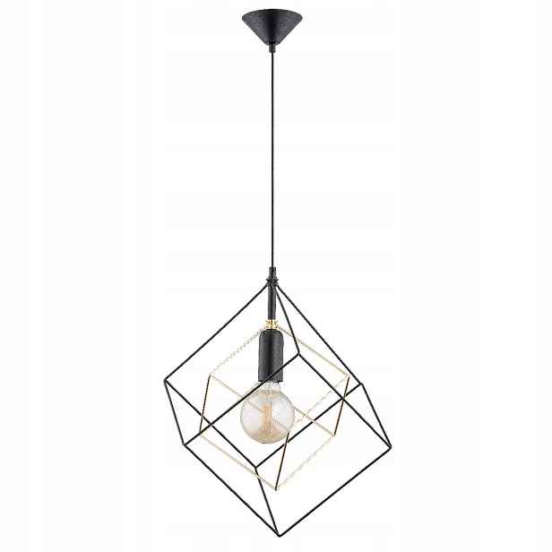 Stropní svítidlo Alfa Tanto černo-zlatá E27 15W geometrická, obývací pokoj, ložnice