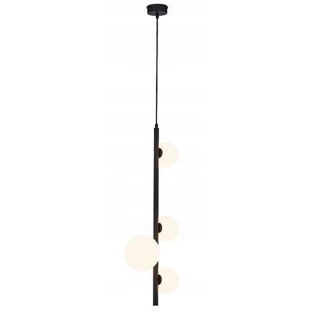 Závěsná lampa Taida Černá Bílá Skleněné Stínidla 4xG9 Stropní Svítidlo Pokoj