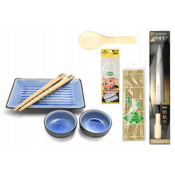 Sada na sushi pro 2 osoby Mizu-iro nůž sashimi a příslušenství