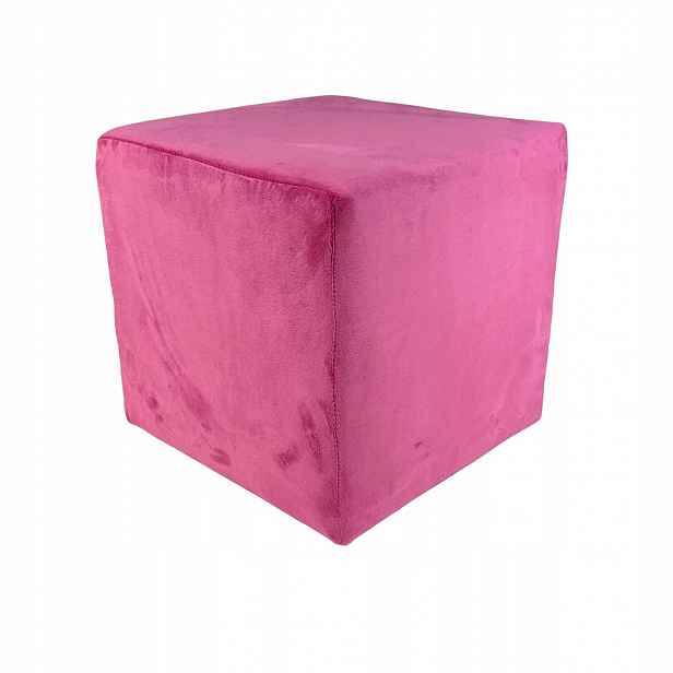 Taburet čtvercová velvet minky barva fuchsiová