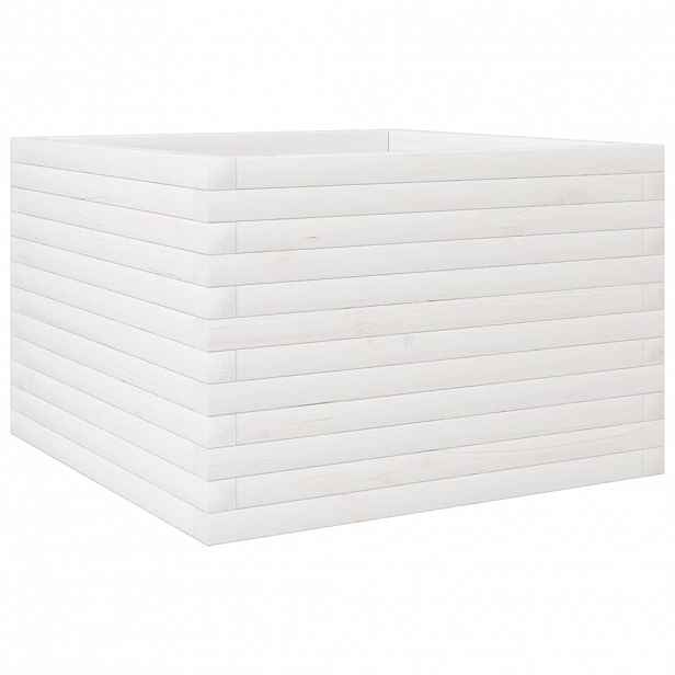 vidaXL Zahradní truhlík bílý 70 x 70 x 45,5 cm masivní borovice