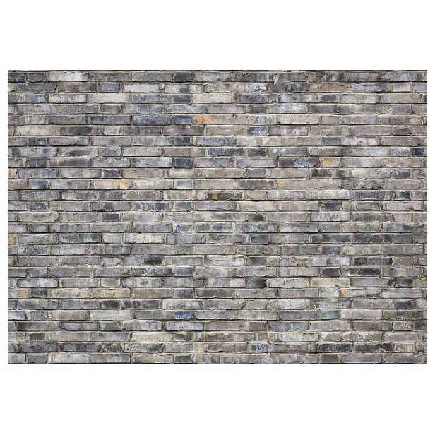 Vliesová fototapeta Cihlová zeď šedá Loft textura 300x210 lepidlo