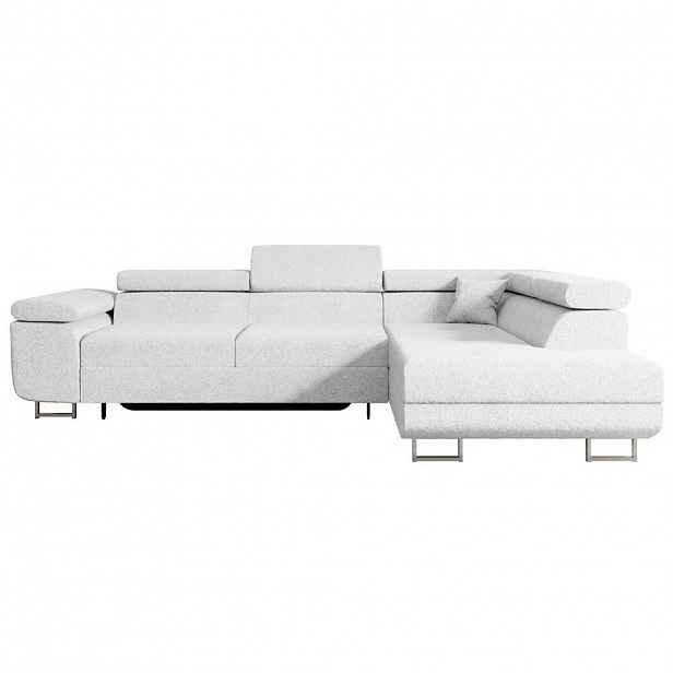 ALTDECOR ROHOVÁ SEDACÍ SOUPRAVA s funkcí lůžka a úložným prostorem GUSA-L 272x202x107 cm bílá buklé