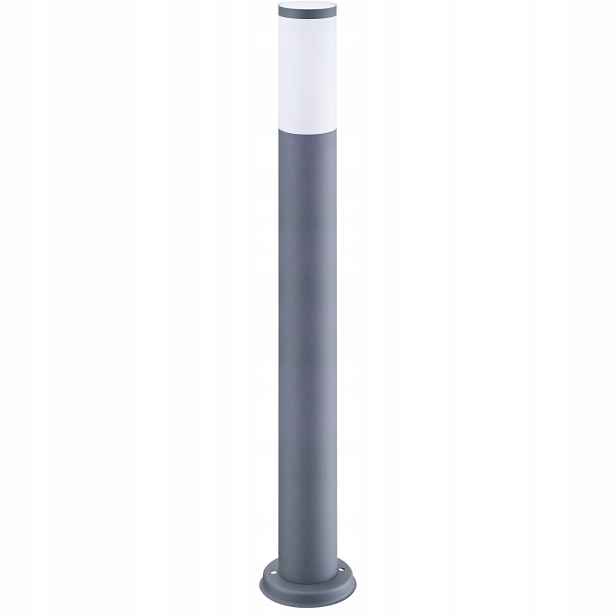 Venkovní stojící zahradní lampa s moderním šedým sloupkem 100 cm Polux