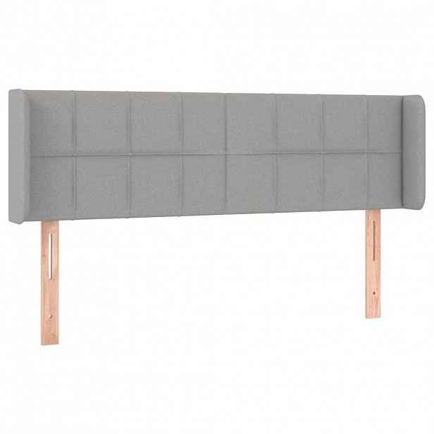vidaXL Čelo postele typu ušák světle šedé 147x16x78/88 cm textil