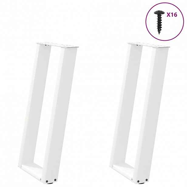 vidaXL Nohy konzolového stolku ve tvaru U, 2 ks, bílé, 38 x (72-73) cm, ocel