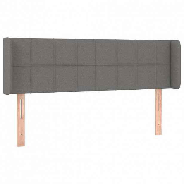 vidaXL Čelo postele typu ušák tmavě šedé 147x16x78/88 cm textil