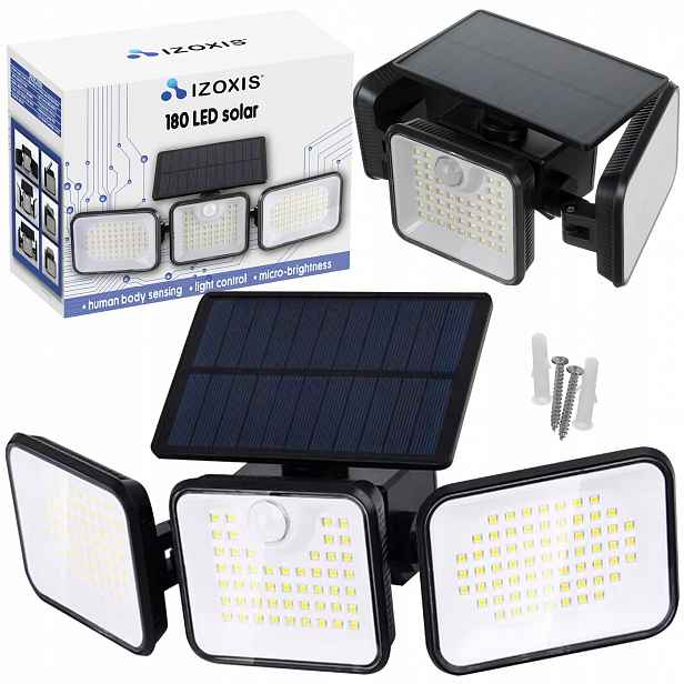 Solární Lampa Led 180 Snímač pohybu soumraku Venkovní osvětlení Zahrada
