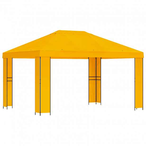 vidaXL Altán 4 × 3 m Žlutá Polyester a ocel 190 gsm