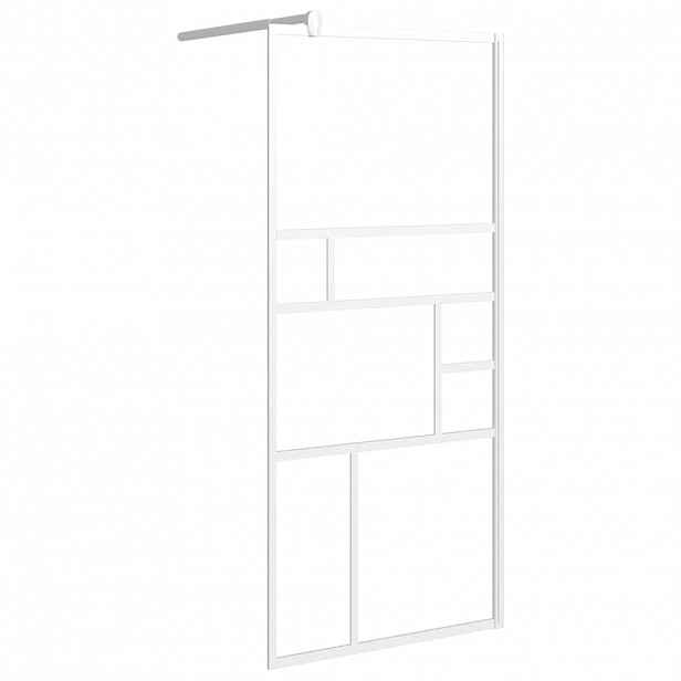 vidaXL Zástěna do průchozí sprchy 80 x 195 cm ESG sklo bílá