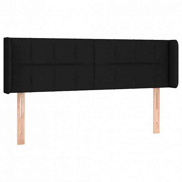 vidaXL Čelo postele typu ušák černé 147x16x78/88 cm textil