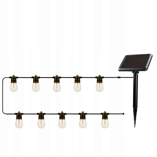 Led Solární Girlanda Sunari FLS-60 7,5 M 10 Žárovek IP44, Kvalita