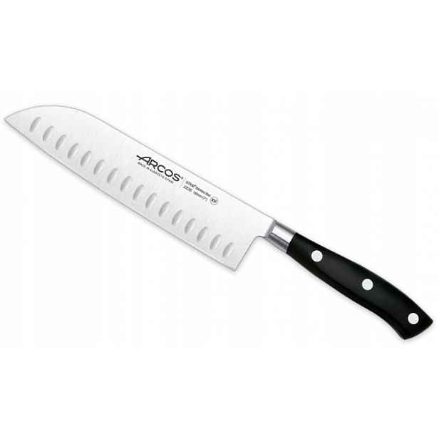 Nůž Santoku Arcos Riviera 18 cm ocel Nitrum, alveolová čepel