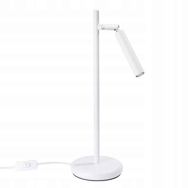Sollux Moderní bílá stolní lampa s nastavitelným stínidlem a vypínačem 43 cm