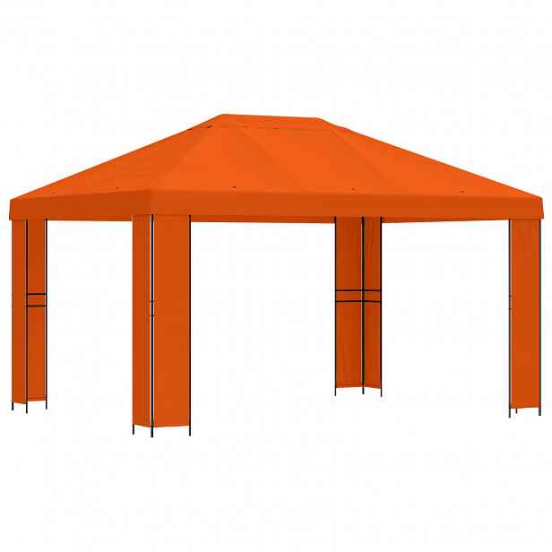 vidaXL Altán 4 × 3 m Oranžová Polyester a ocel 190 gsm