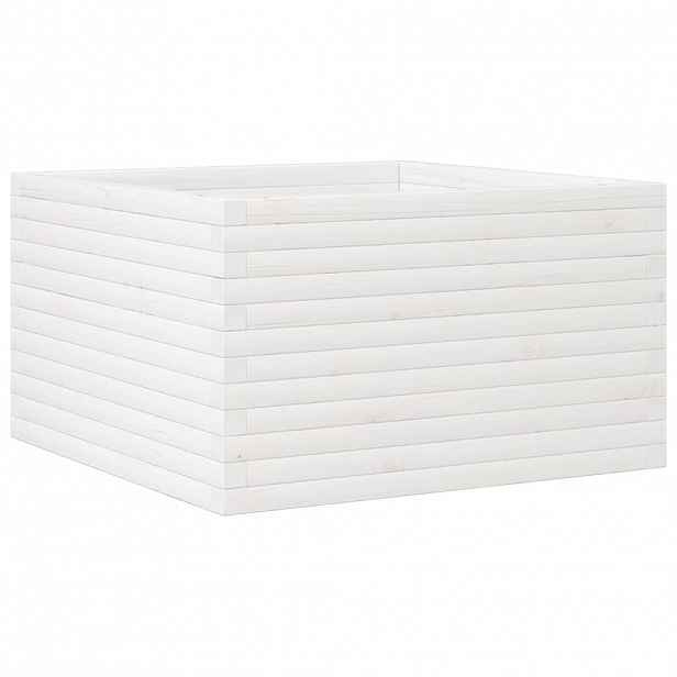 vidaXL Zahradní truhlík bílý 80 x 80 x 45,5 cm masivní borové dřevo