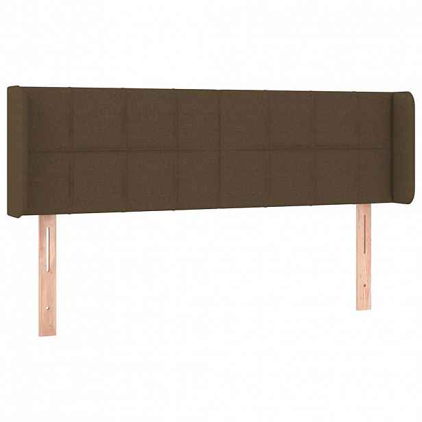 vidaXL Čelo postele typu ušák tmavě hnědé 147x16x78/88 cm textil