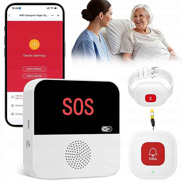 Alarm Wifi Siréna Smart Sada Omáčka Tlačítko Pro Nemocnici A Dům 80 Metrů