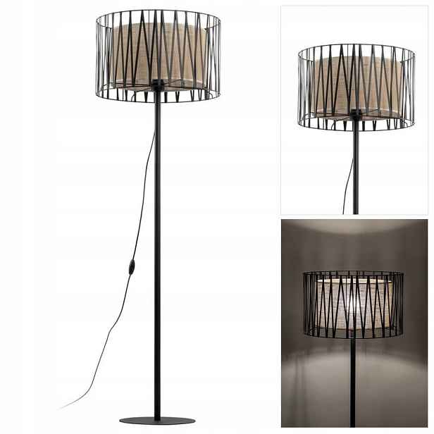 Černá stojací lampa Harmony je moderní v jídelně u stolu Tk Lighting