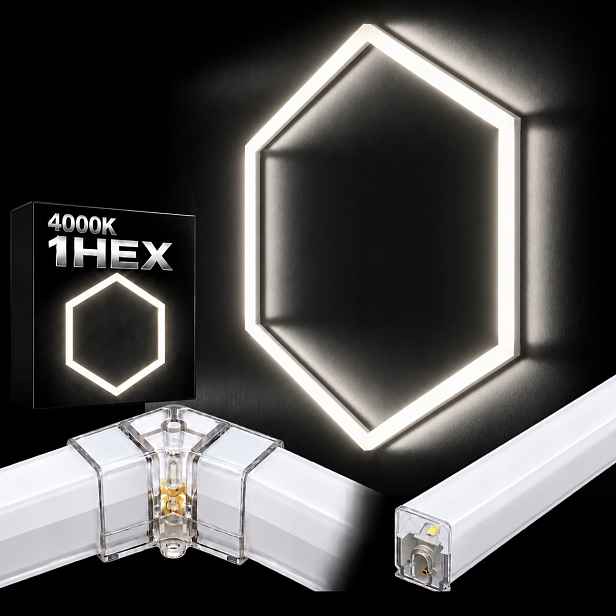 Led lampa HEX1 bílá 42W studio detailing barber shop 4000K 92x79 Cm