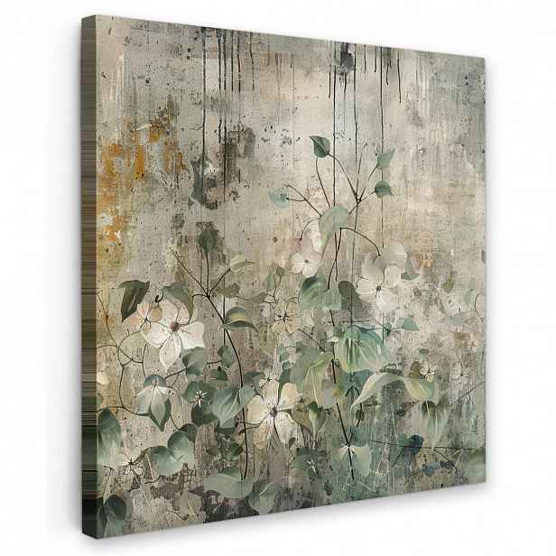 MuchoWow OBRAZ NA PLÁTNĚ Květiny - listy - abstraktní - moderní 50x50 cm