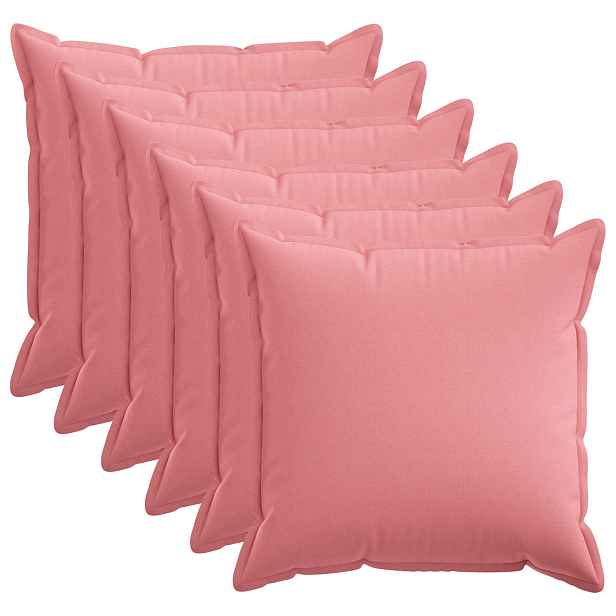 vidaXL Povlak na polštář 6 ks HOUTEN Růžová 60 x 60 cm Falešný len