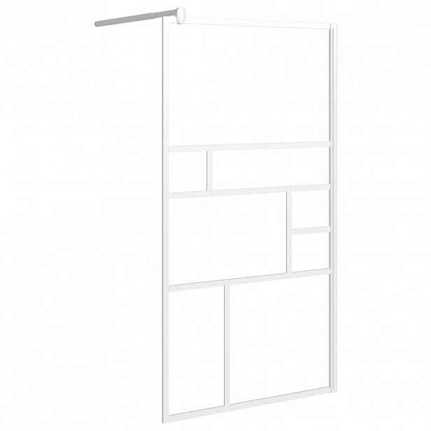 vidaXL Zástěna do průchozí sprchy 115 x 195 cm ESG sklo bílá