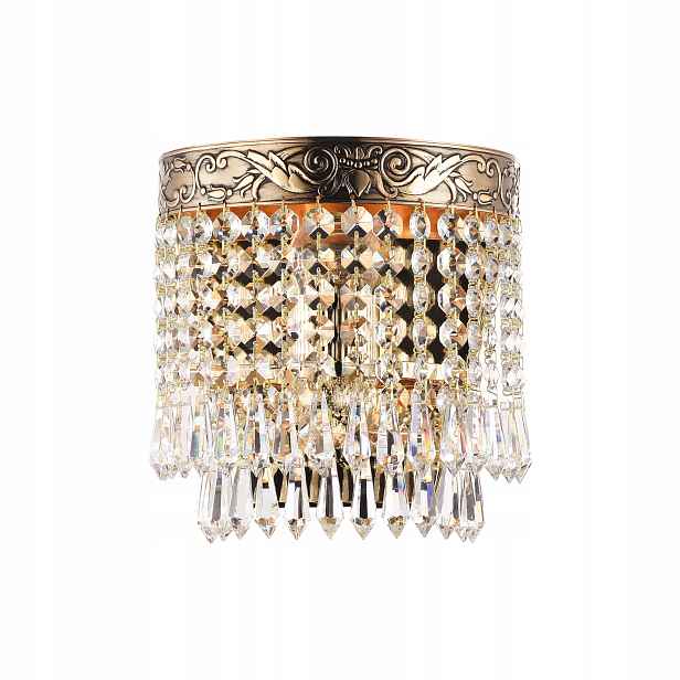 Zlatá královská palácová nástěnná lampa s glamour krystaly Maytoni