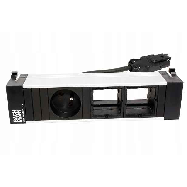 Bachmann Systém Power Frame, box pro 3 moduly, 1x zásuvka Cz, 2x volné