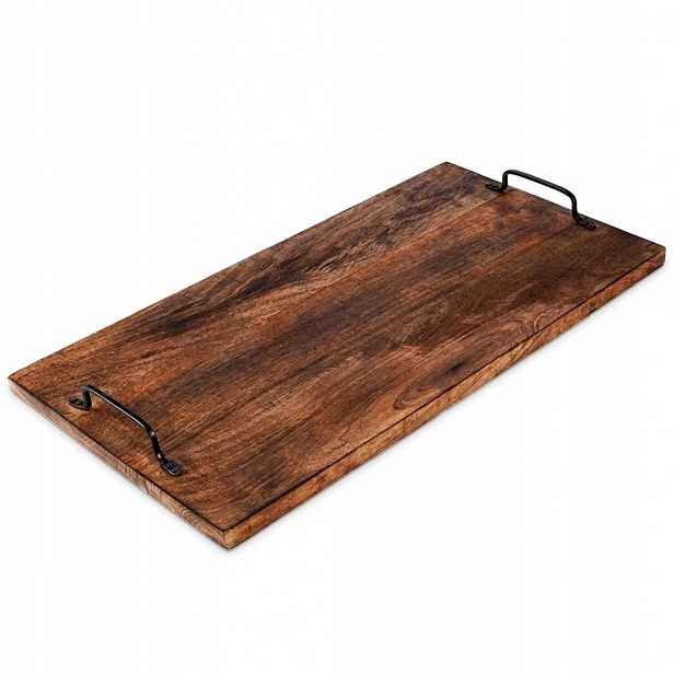 Dřevěný servírovací podnos s držadly, 56 x 29,6 cm