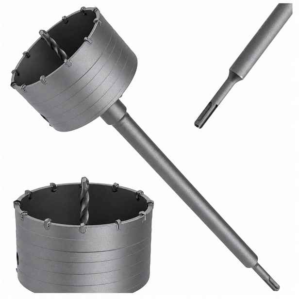 Korunkový Vrták Na Betonu 100 mm s Prodloužením Sds Plus 600 mm, fréza s korunkou Sds+