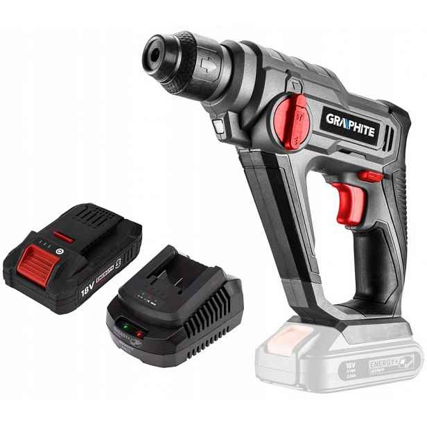 Příklepová vrtačka Graphite Sds+ Energy+ 18V 8J 58G009 Akumulátor 4Ah nabíječka
