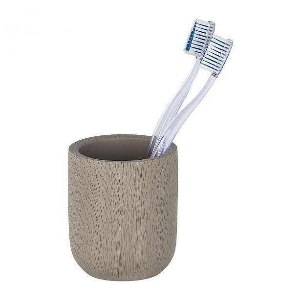 Šedohnědý cementový kelímek na kartáčky Wenko