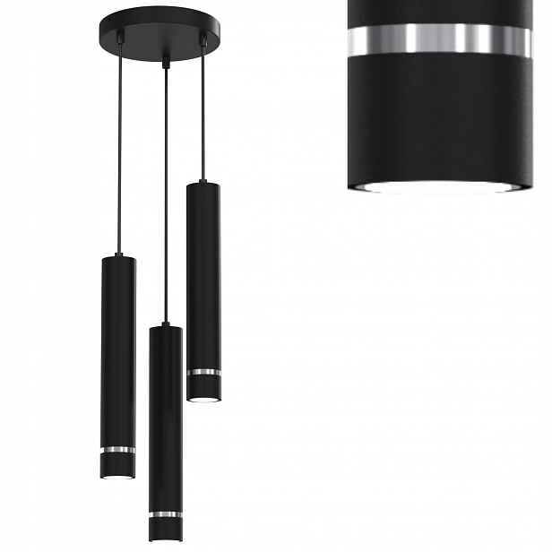 Stropní Svítidlo Zwis Tuba Černá Chromová Nastavitelná Led GU10 Polská Lampa